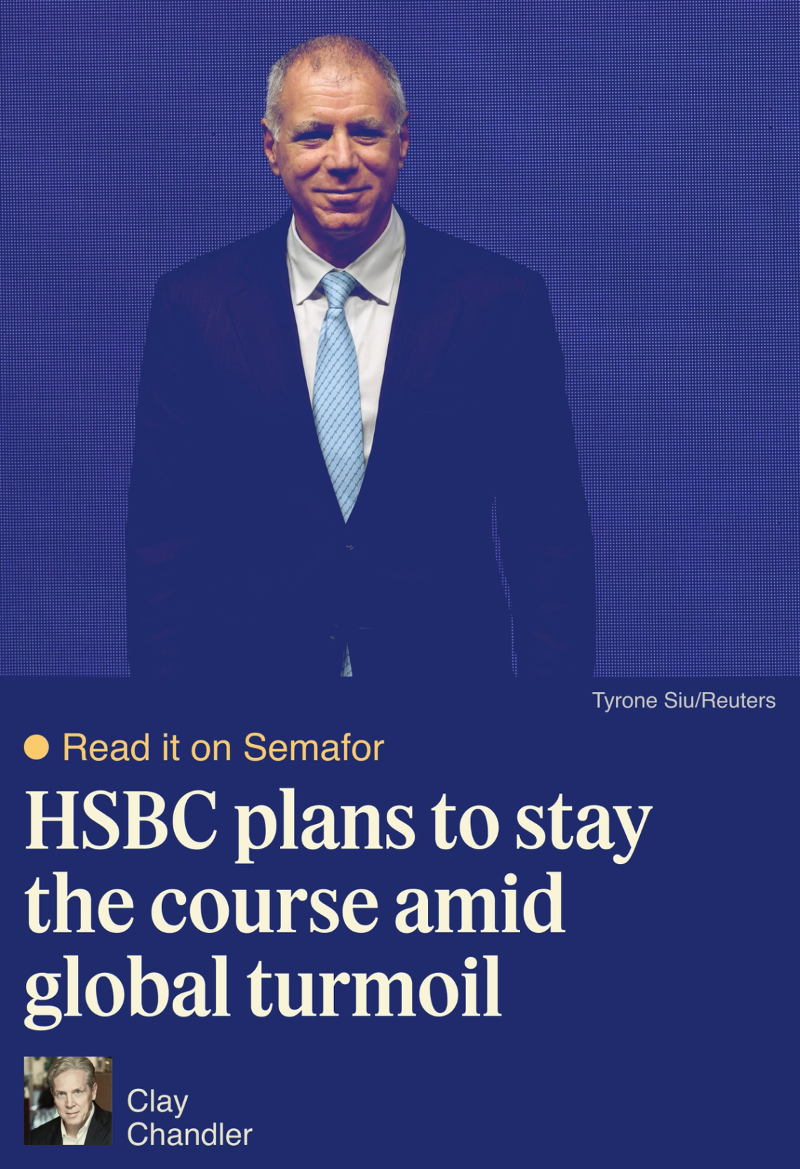 HSBC plans to stay the course amid global turmoil