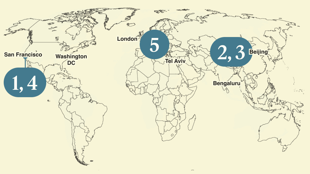 A map of the world.