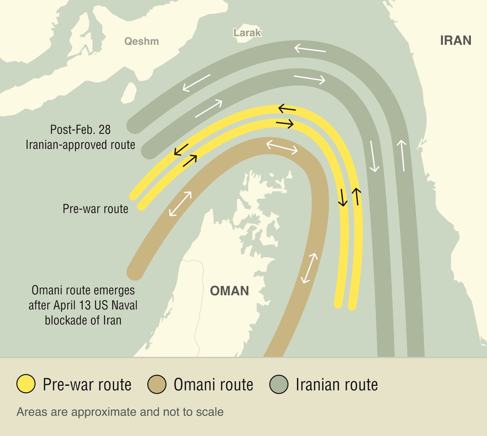 A map of the Strait of Hormuz