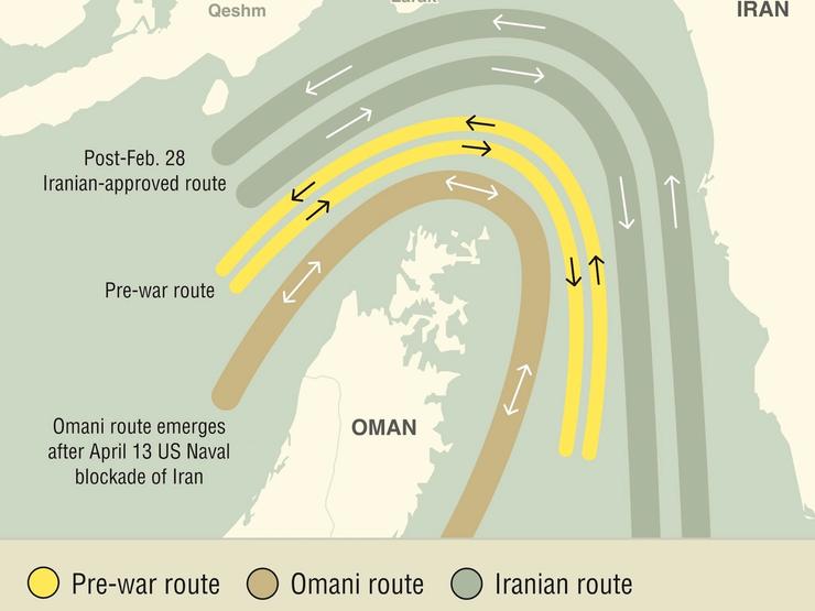 A map of the Strait of Hormuz