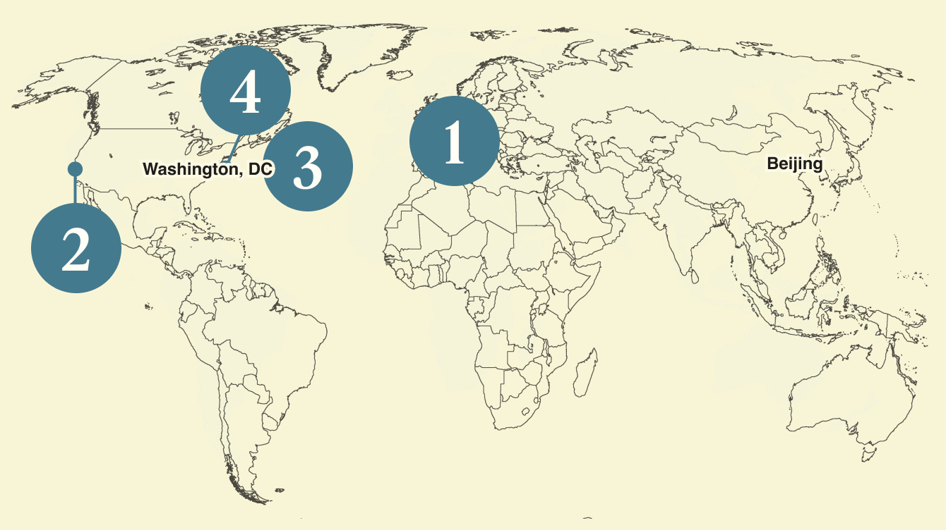 A map of the world.