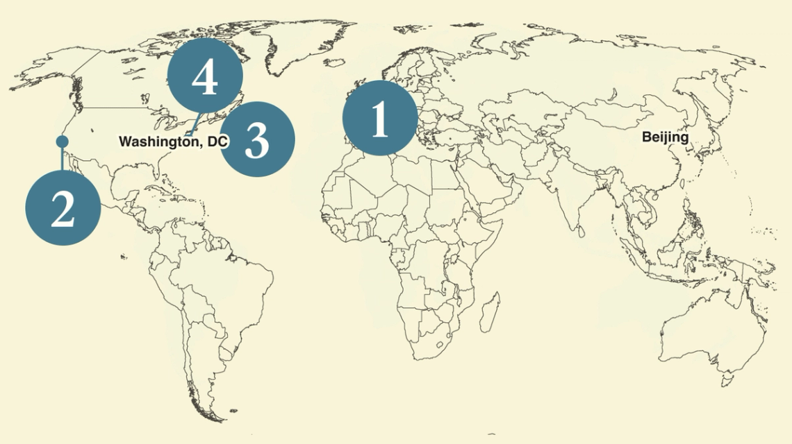 A map of the world.