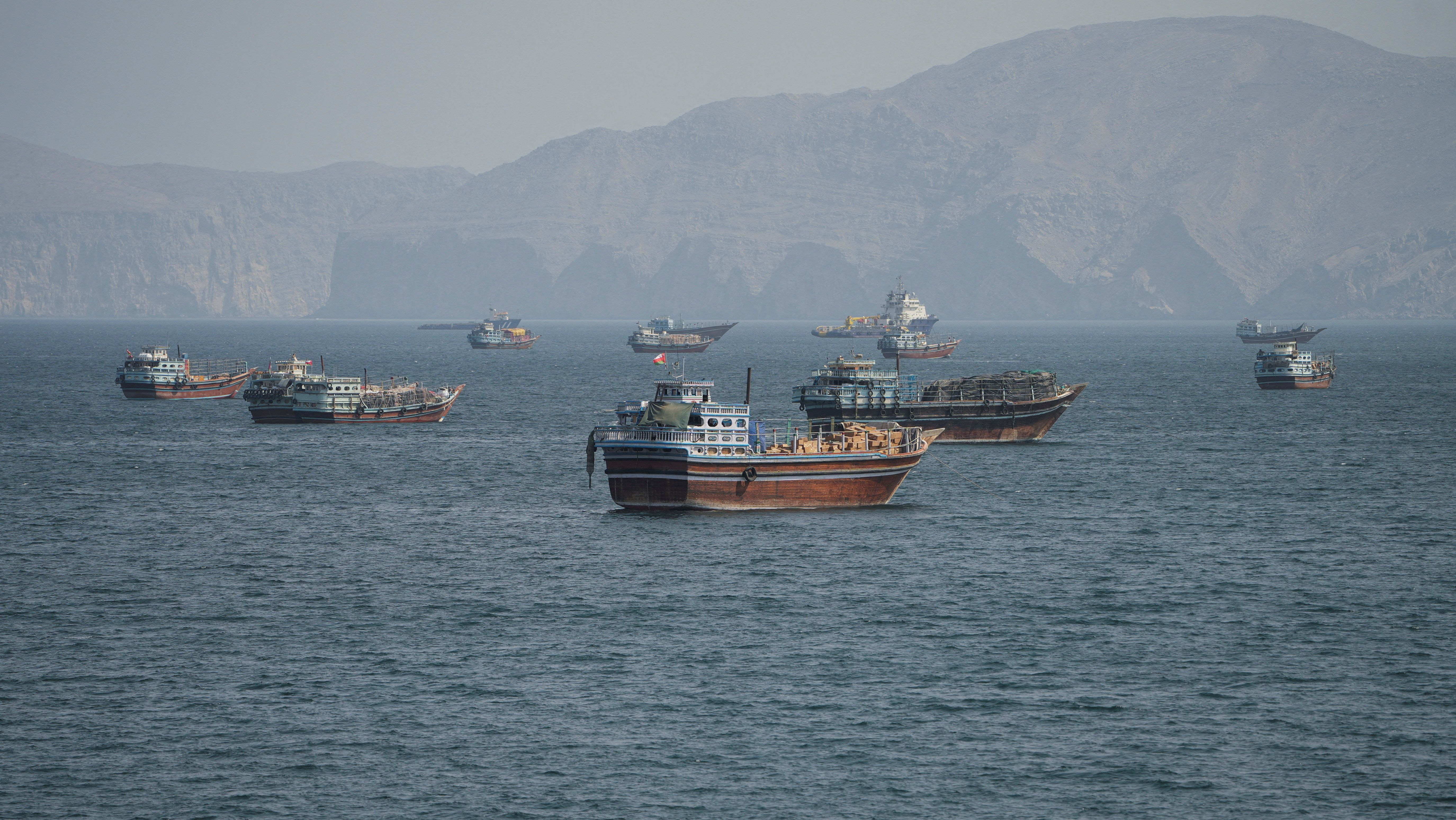 Vessels in the Strait of Hormuz. 