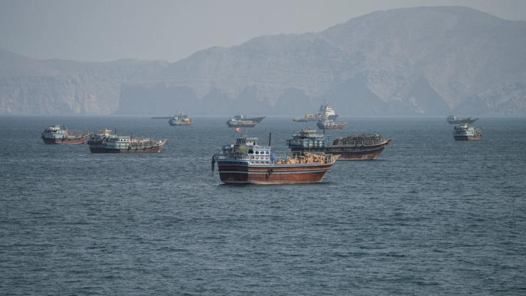 Vessels in the Strait of Hormuz.