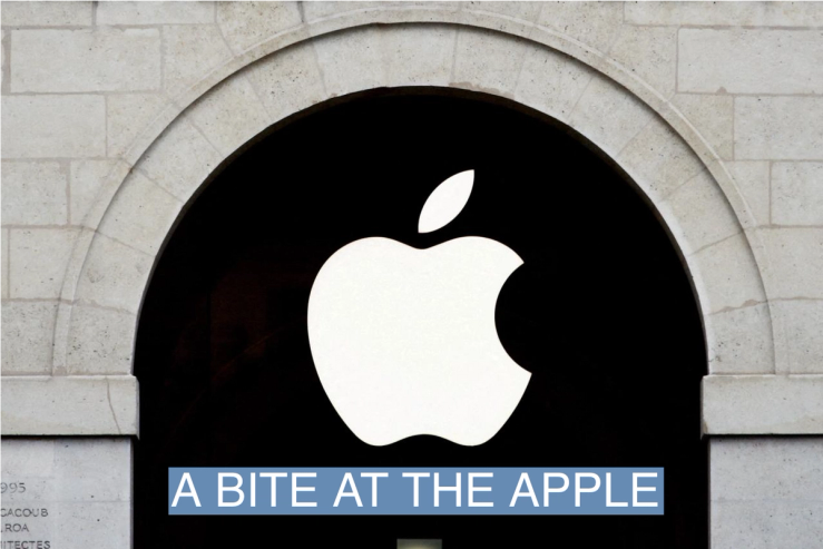 The Apple logo.