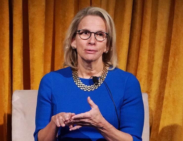Michele Buck speaks onstage at Women’s Forum Of New York Breakfast Of Corporate Champions on November 07, 2019 in New York City.