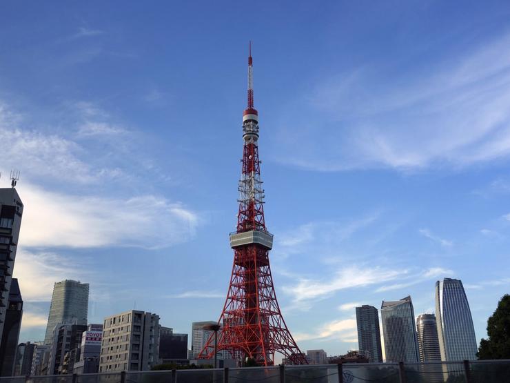 A general overall view of the Tokyo Tower and the downtown skyline of Tokyo
