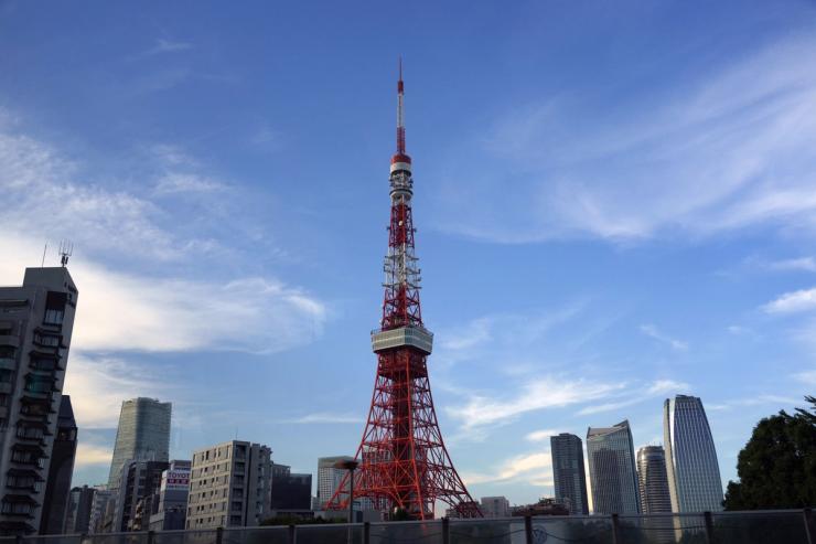 A general overall view of the Tokyo Tower and the downtown skyline of Tokyo
