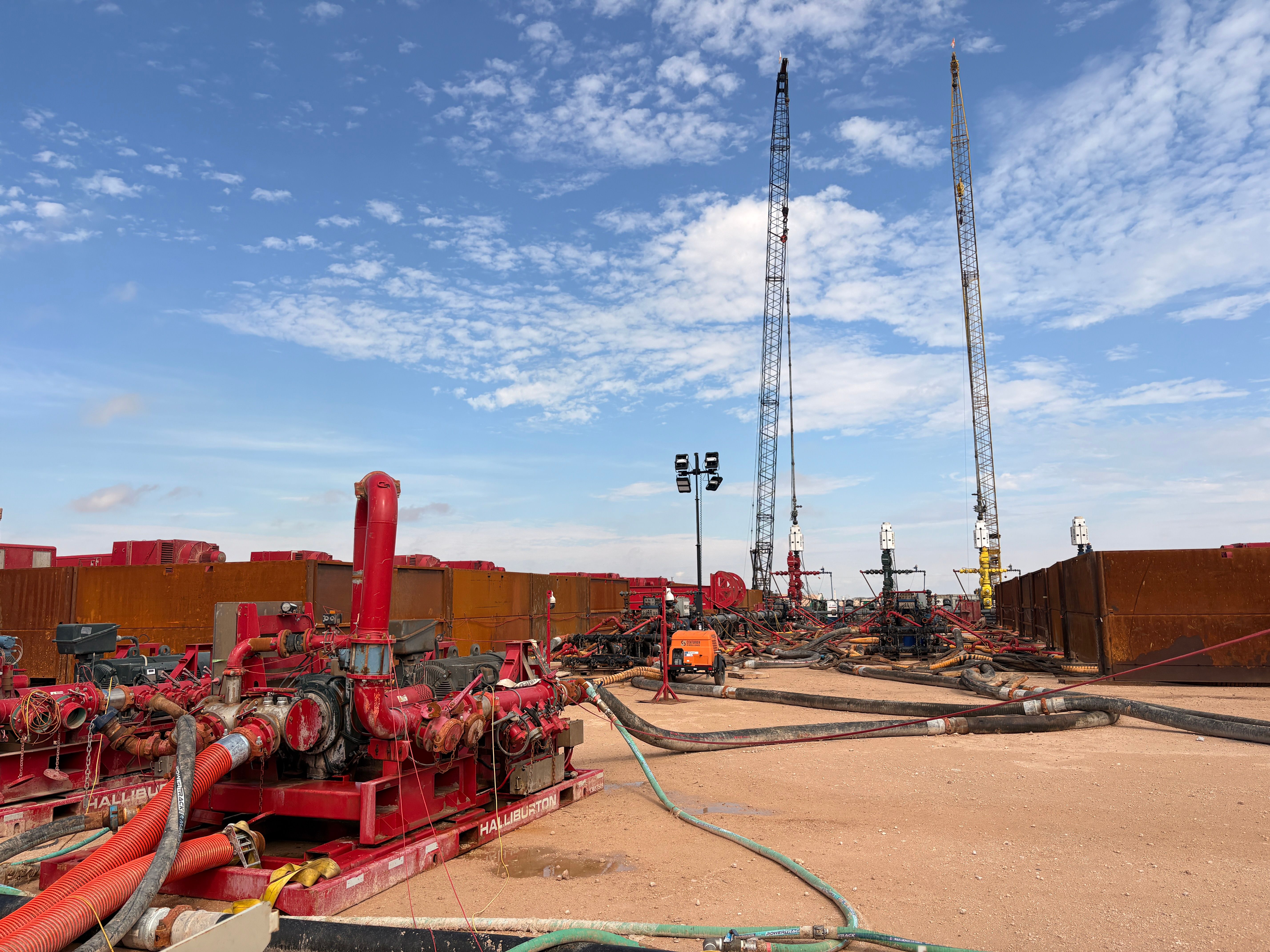 On the site of a Diamondback fracking operation outside of Midland, Texas.