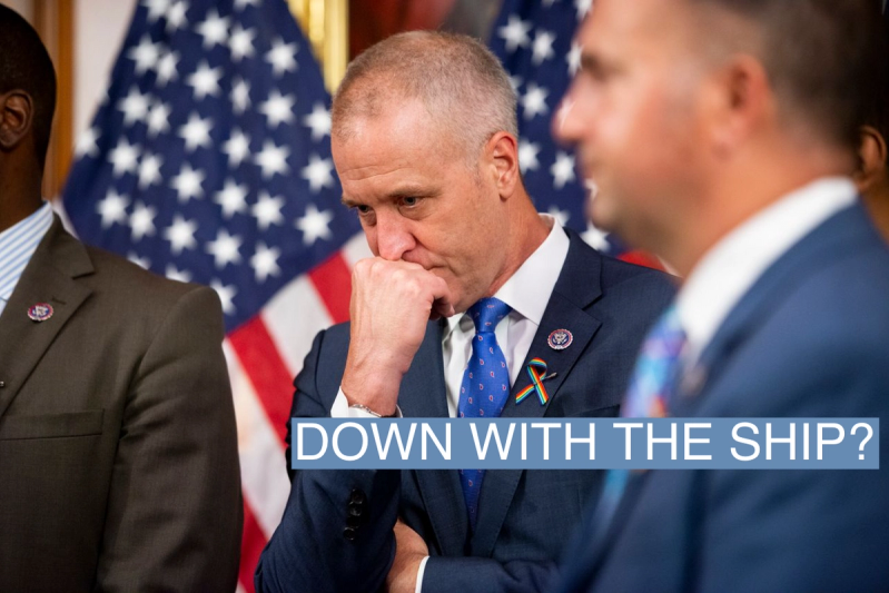 Rep. Sean Patrick Maloney listens as Speaker Nancy Pelosi offers remarks at the US Capitol