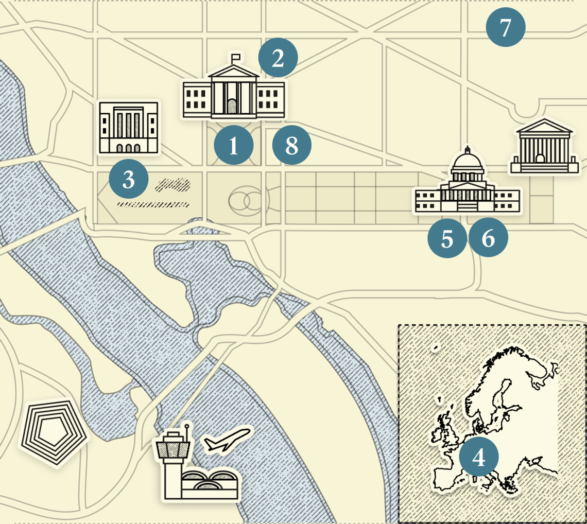 A numbered map of DC.