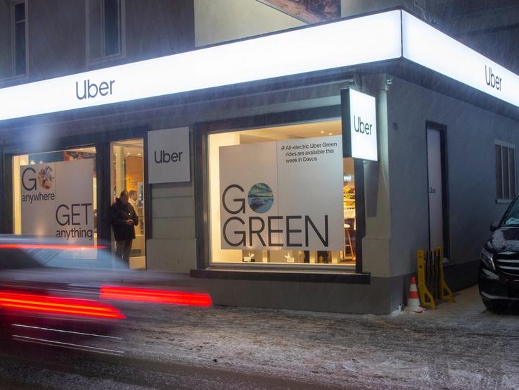 A temporary Uber showroom during the World Economic Forum in Davos.