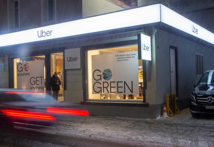 A temporary Uber showroom during the World Economic Forum in Davos.