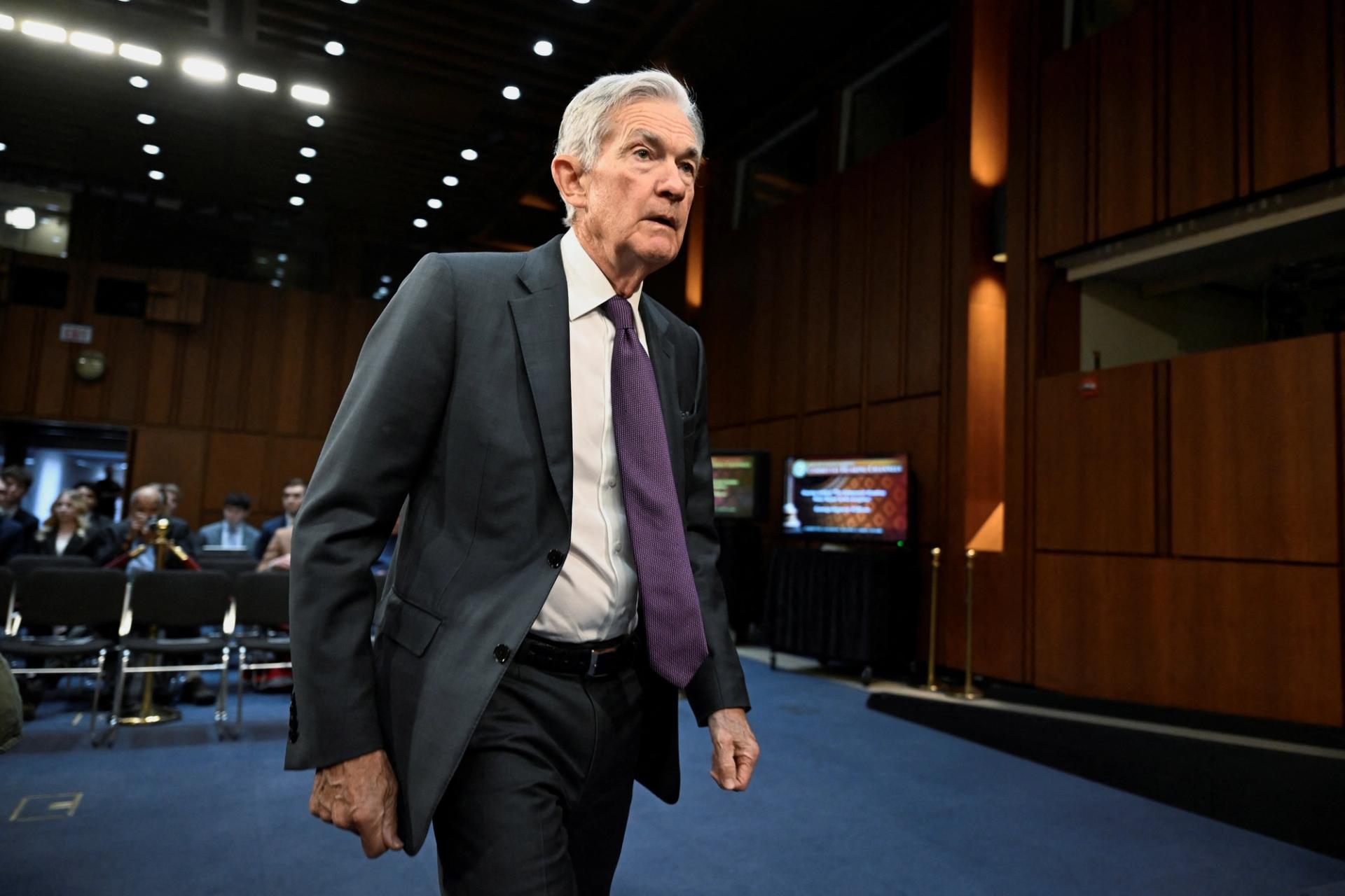 Jerome Powell at a Senate hearing. 