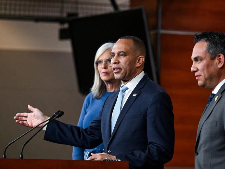 Hakeem Jeffries, Katherine Clark, and Pete Aguilar