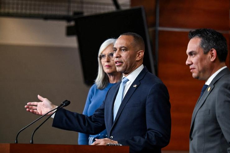 Hakeem Jeffries, Katherine Clark, and Pete Aguilar