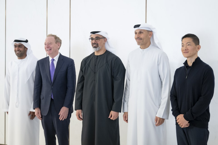 Microsoft President Brad Smith with UAE dignitaries.