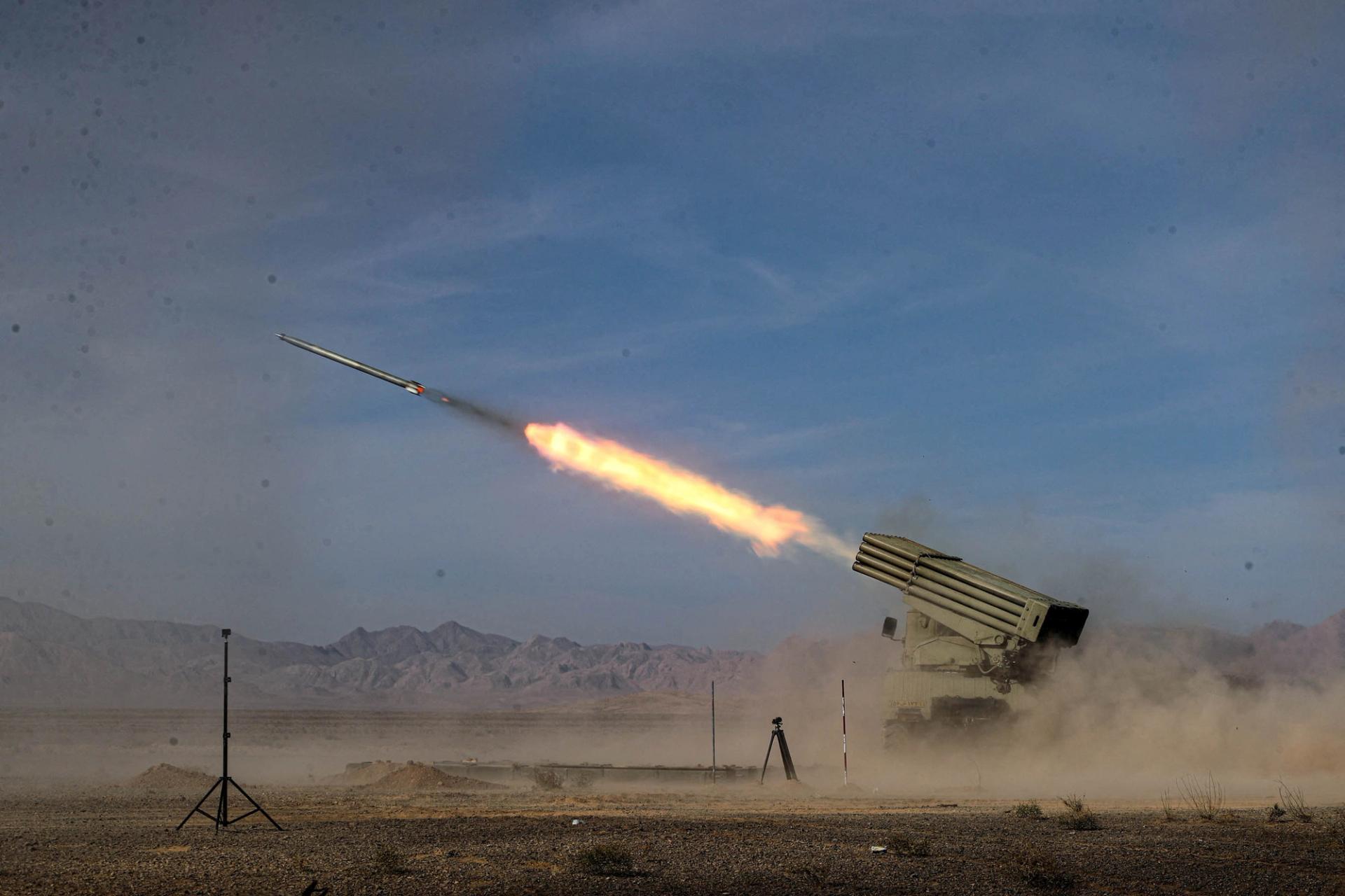 Missile launch during 2023 Iranian military exercise in 2023.