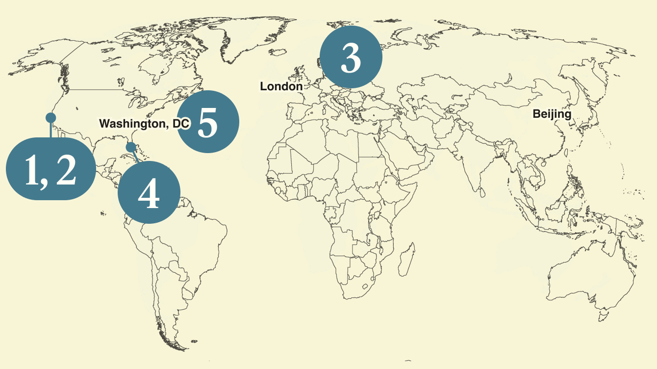 A map of the world.