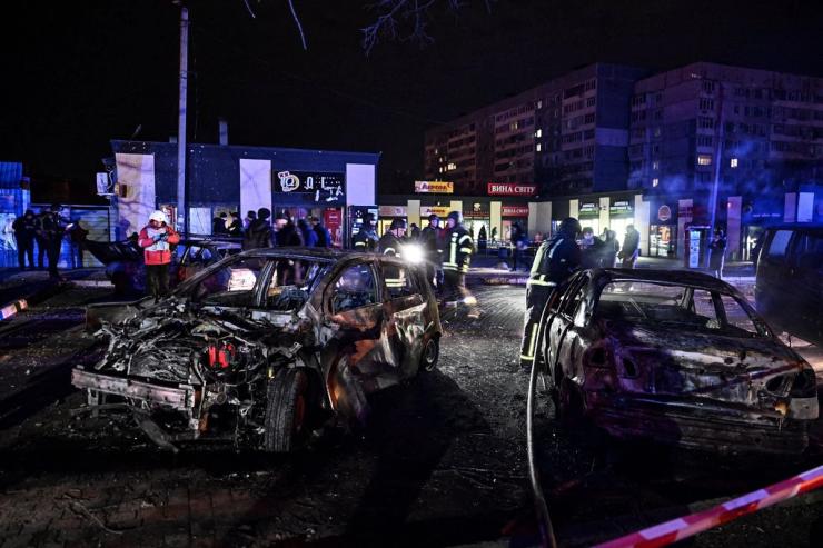 The aftermath of a Russian attack on Ukraine.