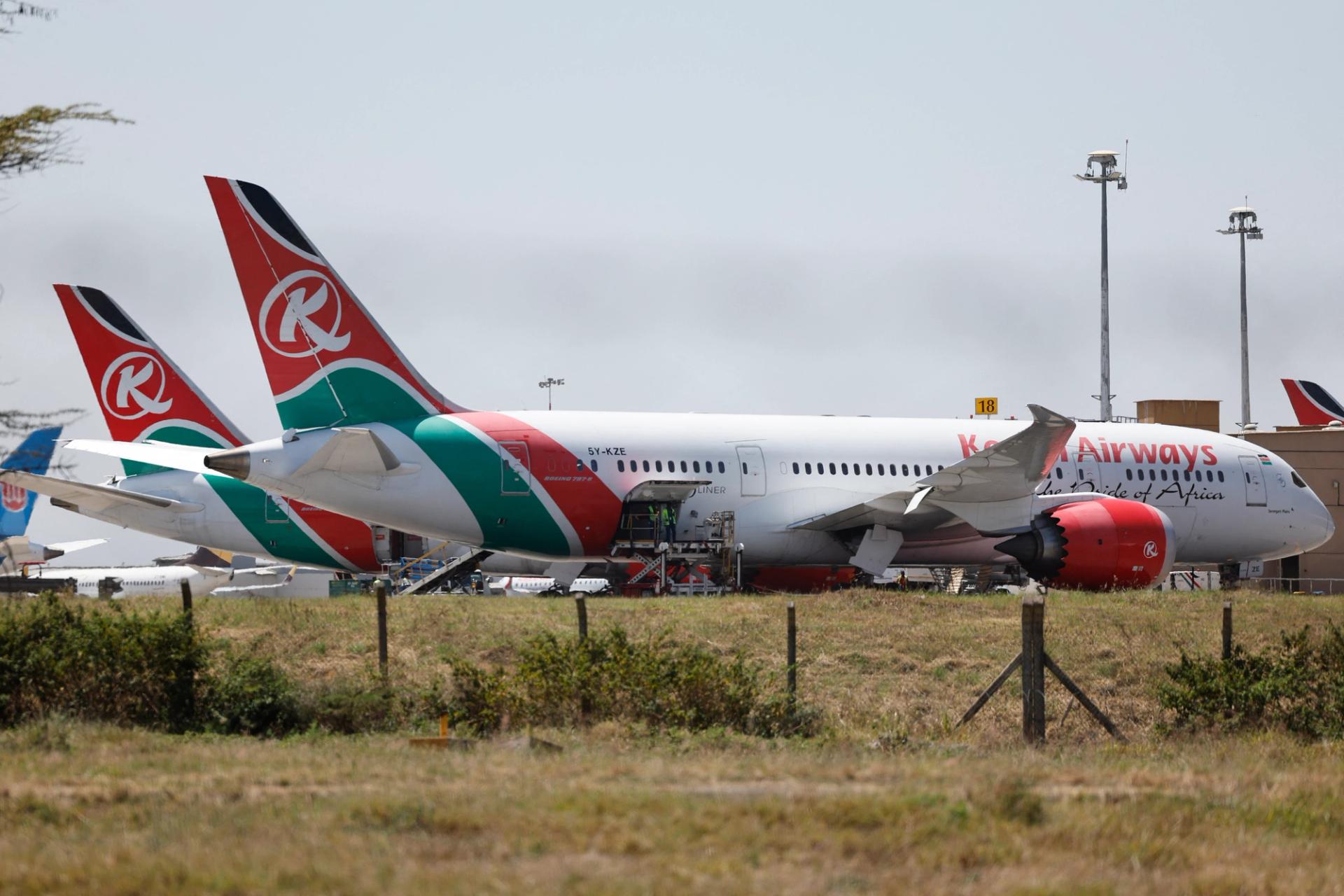 Kenya Airways planes in Nairobi. 