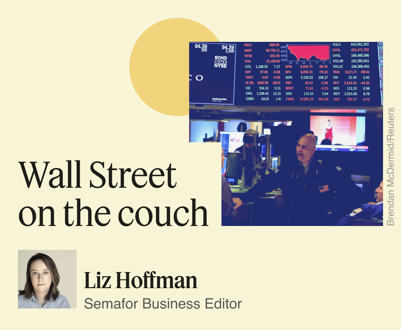 Wall Street on the couch.