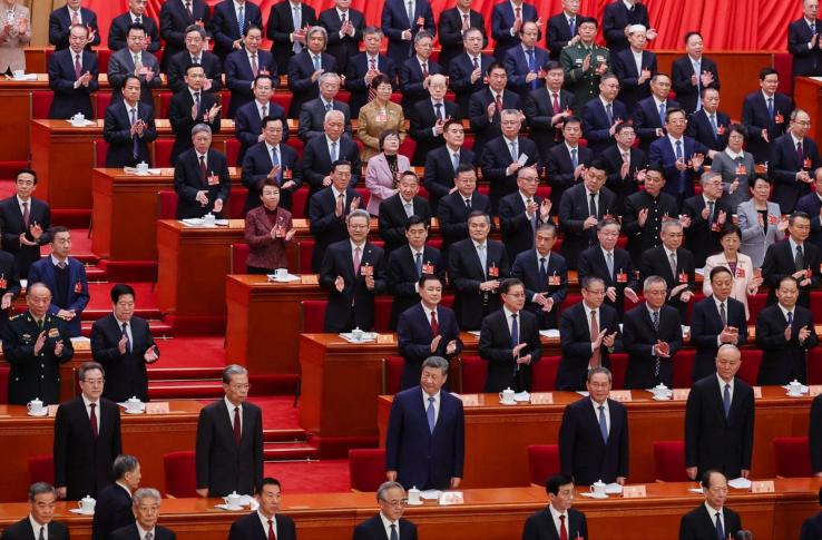 A photo of the Chinese politburo.