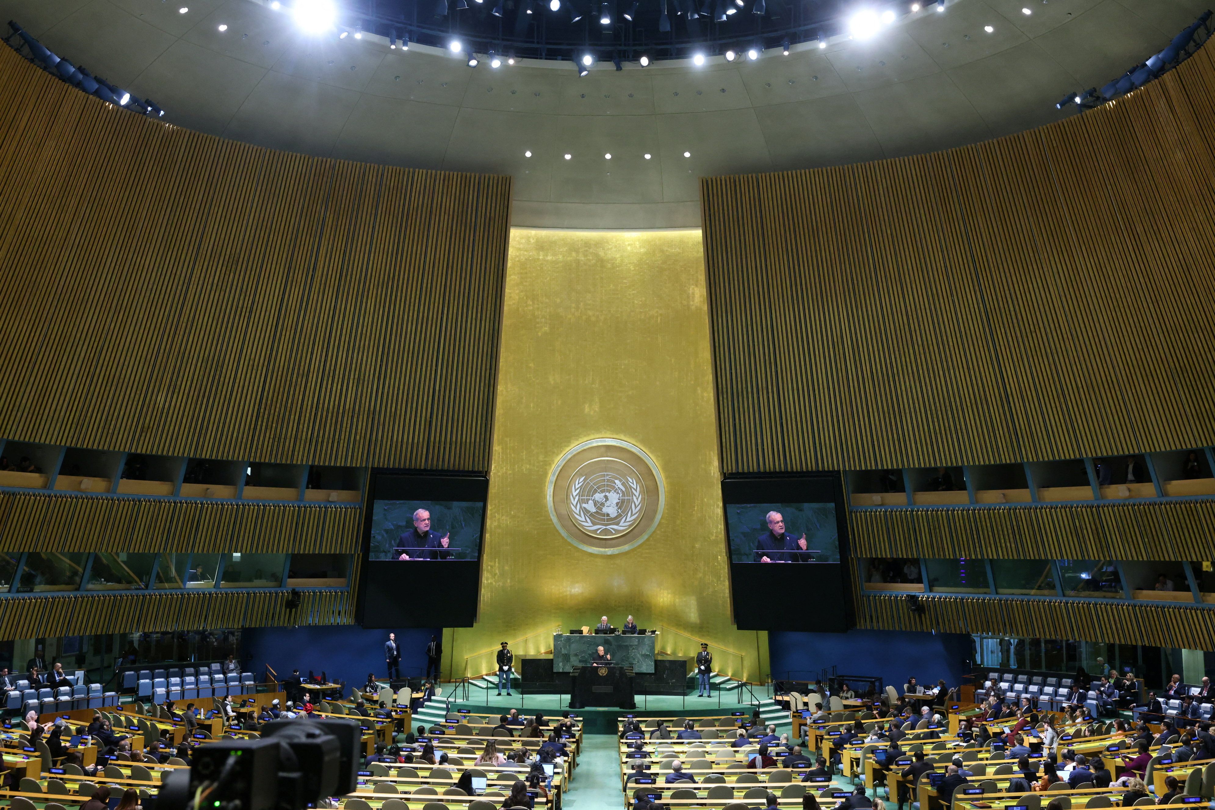 A view of the UN General Assembly.