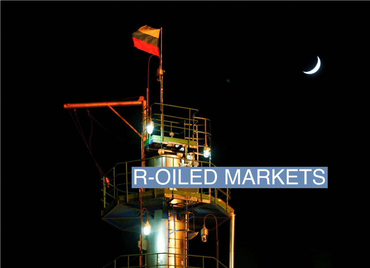 A Russian state flag flies on the top of a diesel plant in the Yarakta Oil Field, owned by Irkutsk Oil Company (INK), in Irkutsk Region, Russia March 10, 2019. REUTERS/Vasily Fedosenko/File Photo