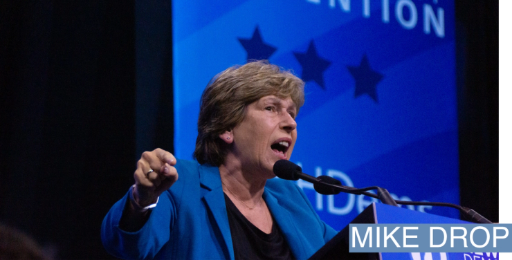 American Federation of Teachers President Randi Weingarten speaking in 2019.