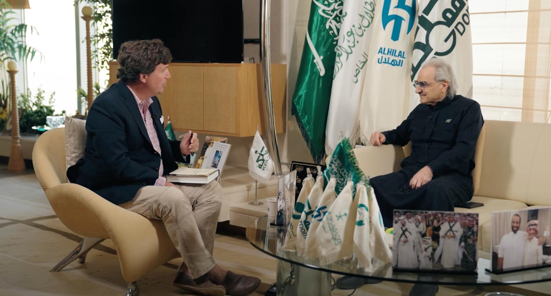 Prince Alwaleed bin Talal interviewed by Tucker Carlson in Riyadh