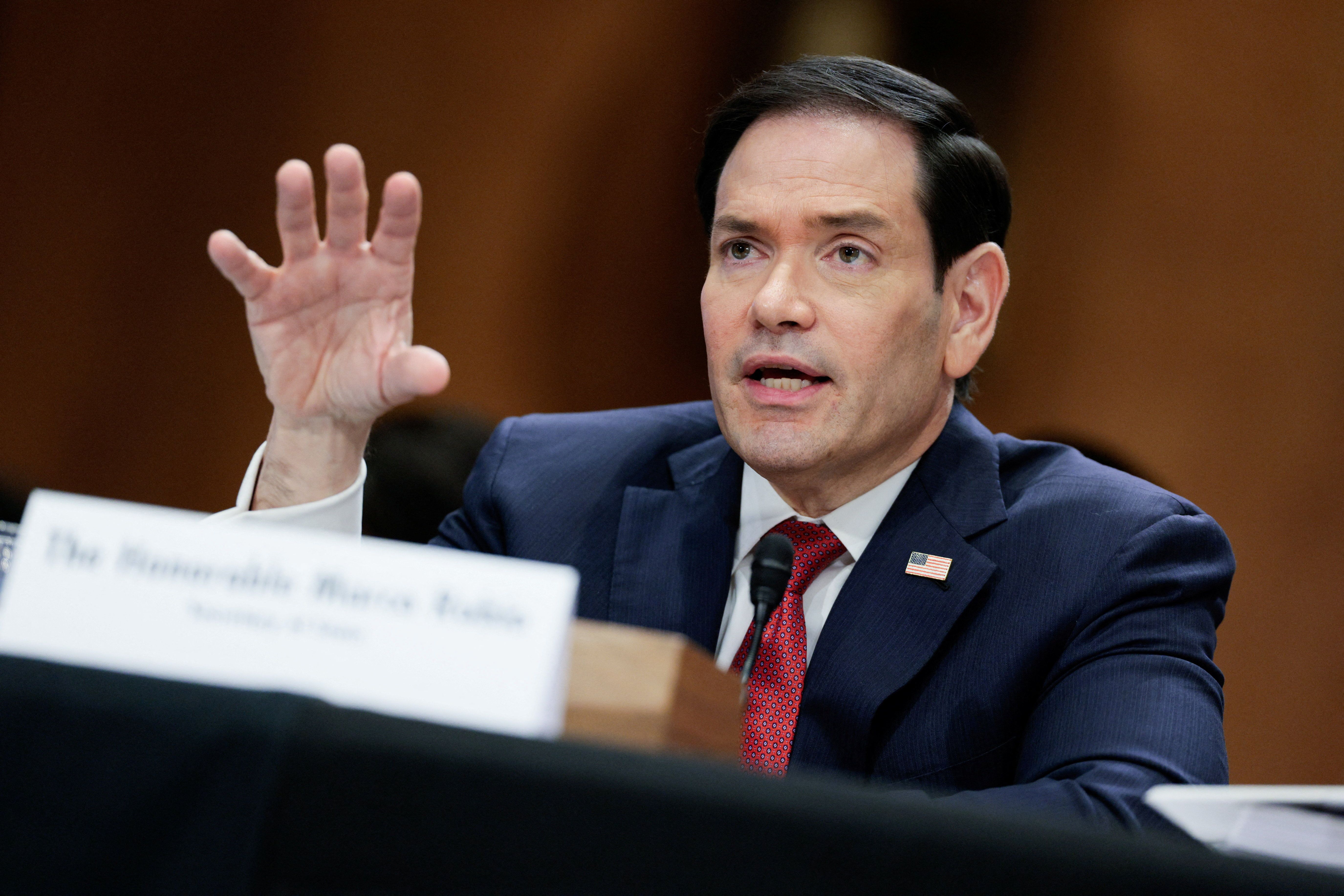 Secretary of State Marco Rubio testifying
