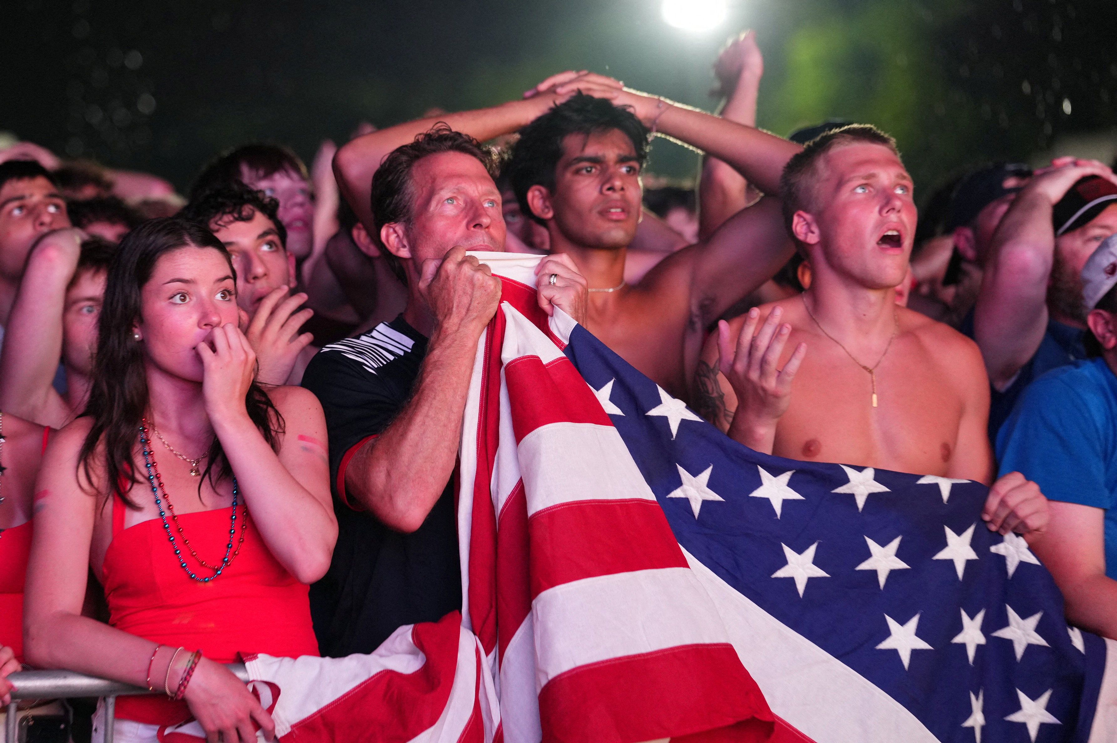 Team USA fans watch the game in Washington 
