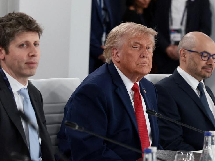 U.S. President Donald Trump, OpenAI CEO Sam Altman and Google DeepMind CEO Demis Hassabis
