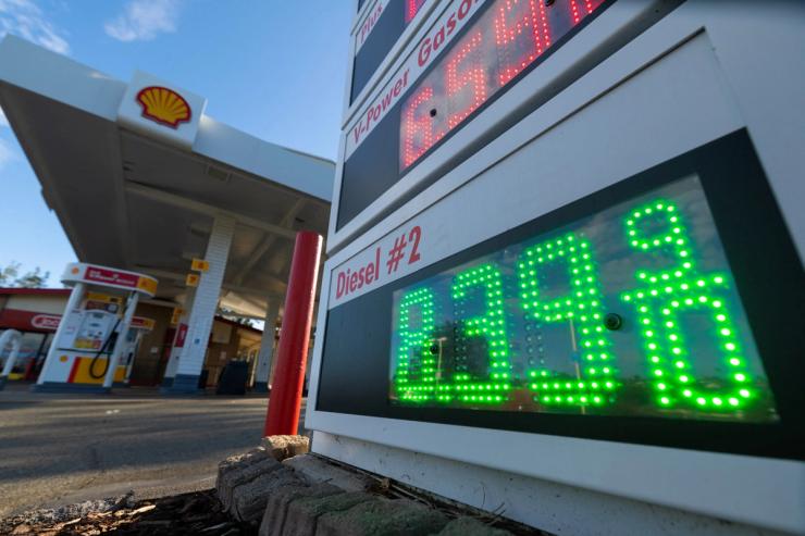 The current price of diesel fuel