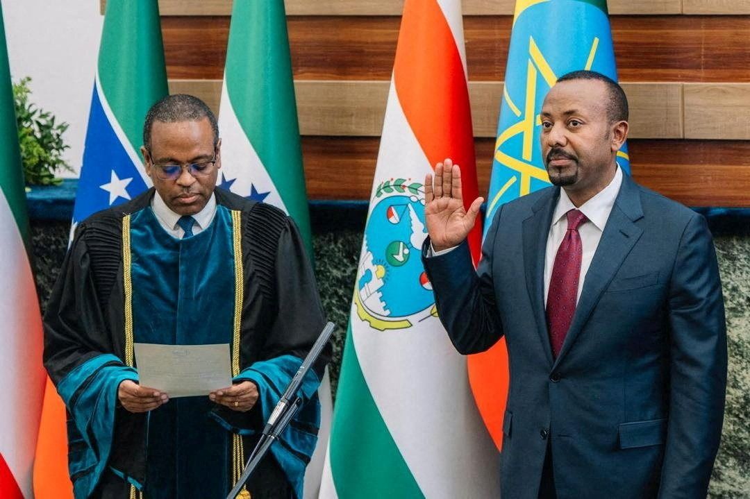 Ethiopia’s Prime Minister Abiy Ahmed takes the oath of office to lead Ethiopia for the next five years at the Parliament building in Addis Ababa.