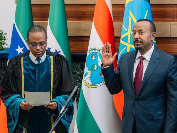 Ethiopia’s Prime Minister Abiy Ahmed takes the oath of office to lead Ethiopia for the next five years at the Parliament building in Addis Ababa.