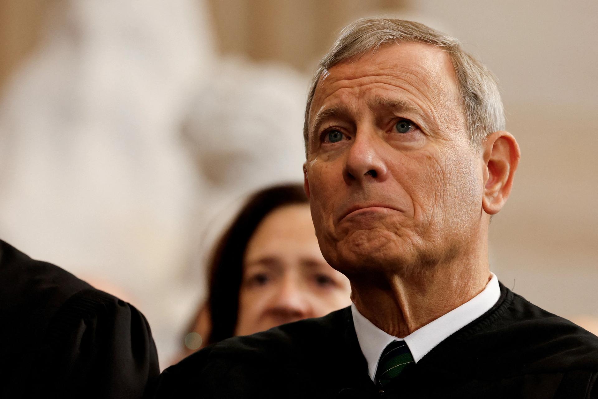 US Supreme Court Chief Justice John Roberts attends inauguration ceremonies in Washington, DC. 