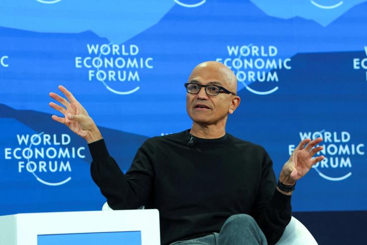 Microsoft CEO Satya Nadella attends the 56th annual World Economic Forum (WEF) meeting in Davos.