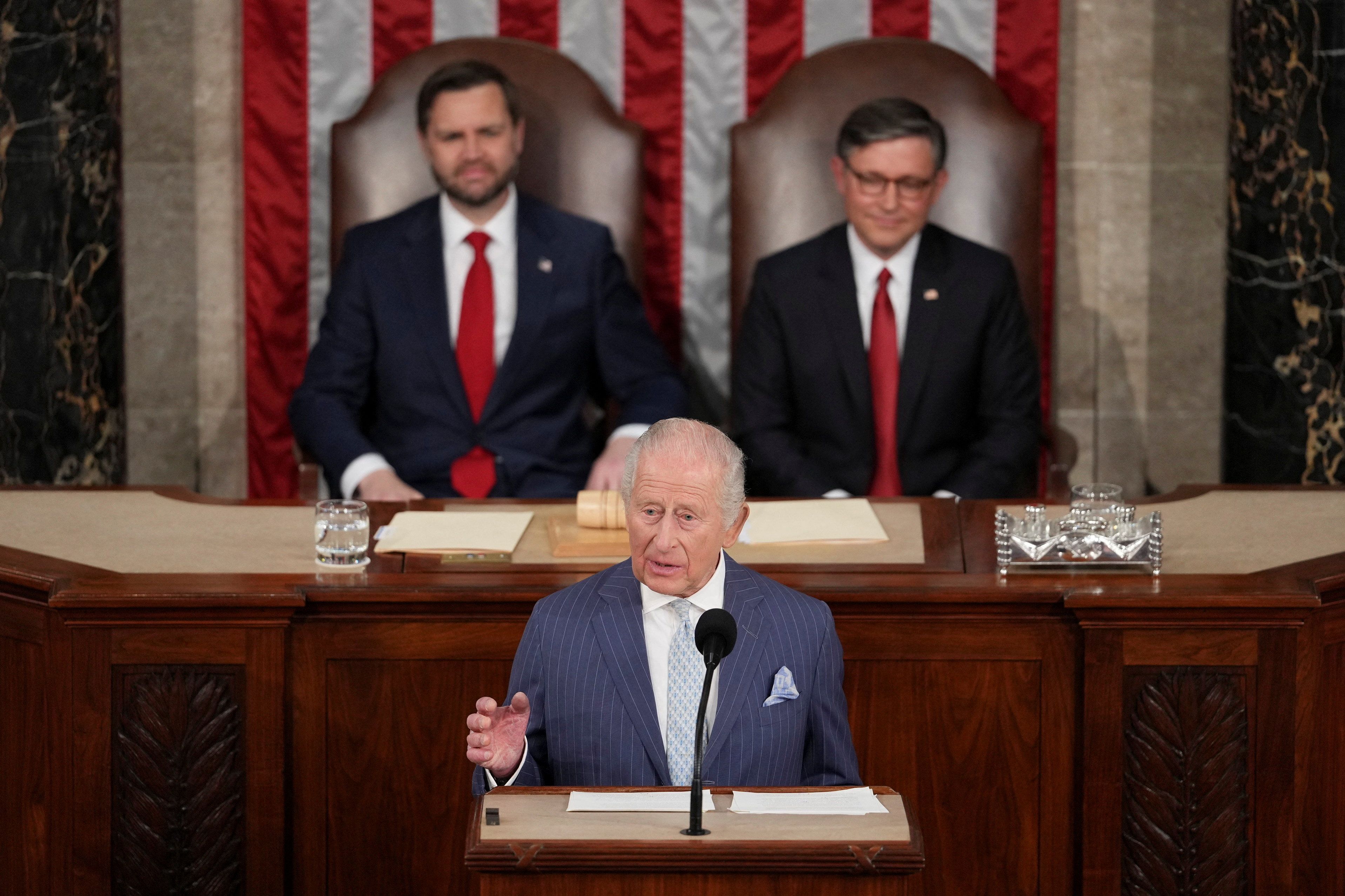 King Charles addresses a joint meeting of Congress