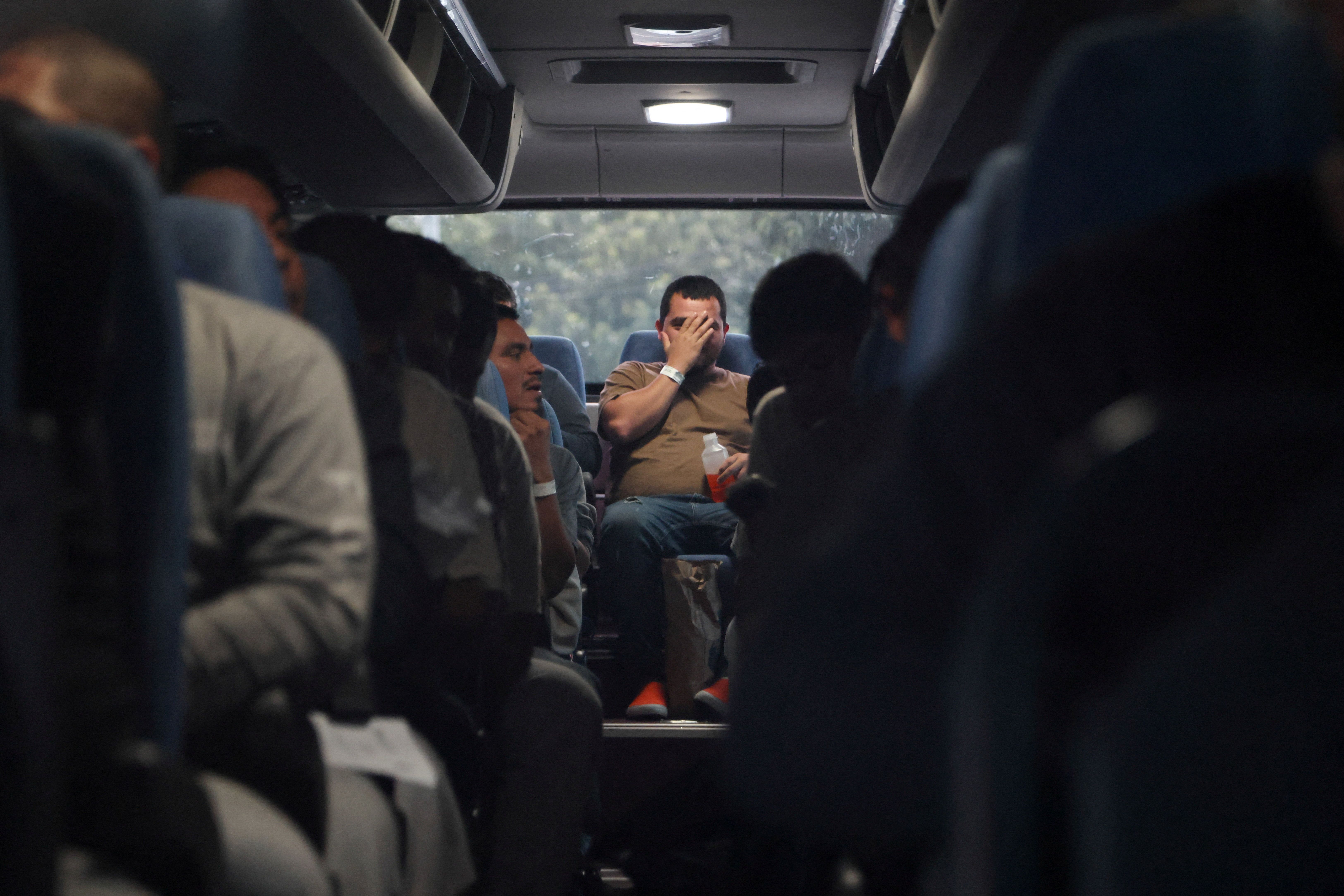 Mexican migrants who were deported from the US to Guatemala