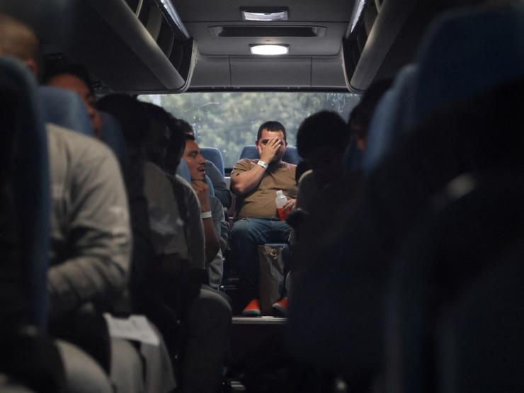 Mexican migrants who were deported from the US to Guatemala