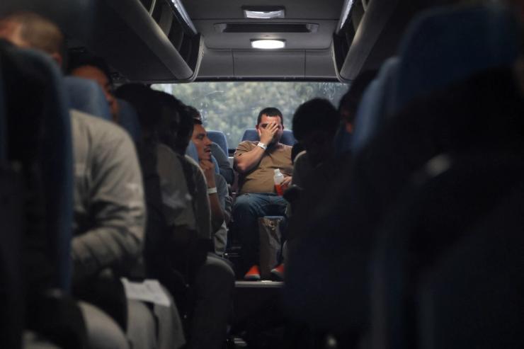 Mexican migrants who were deported from the US to Guatemala