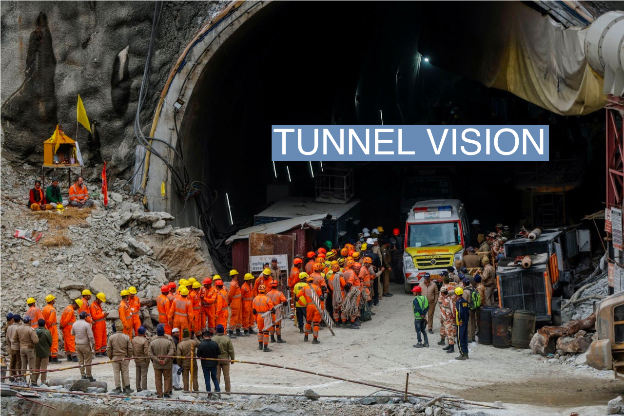 National Disaster Response Force (NDRF) personnel wait to enter a tunnel during rescue operations for trapped workers, after the tunnel collapsed, in Uttarkashi in the northern state of Uttarakhand, India, November 28, 2023. REUTERS/Francis Mascarenhas
