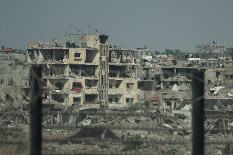 Remains of destroyed buildings in Gaza.