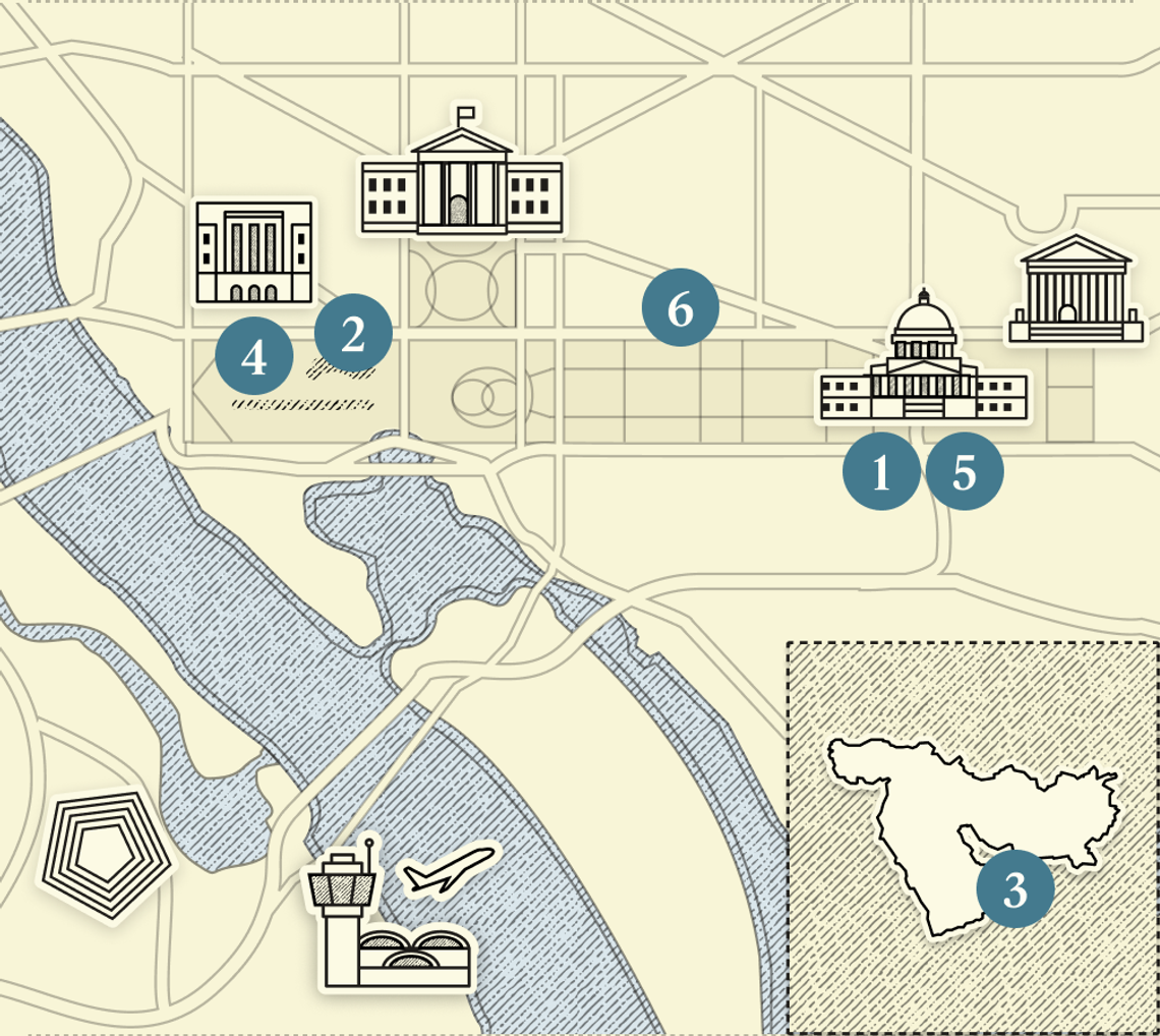 A numbered map of DC.