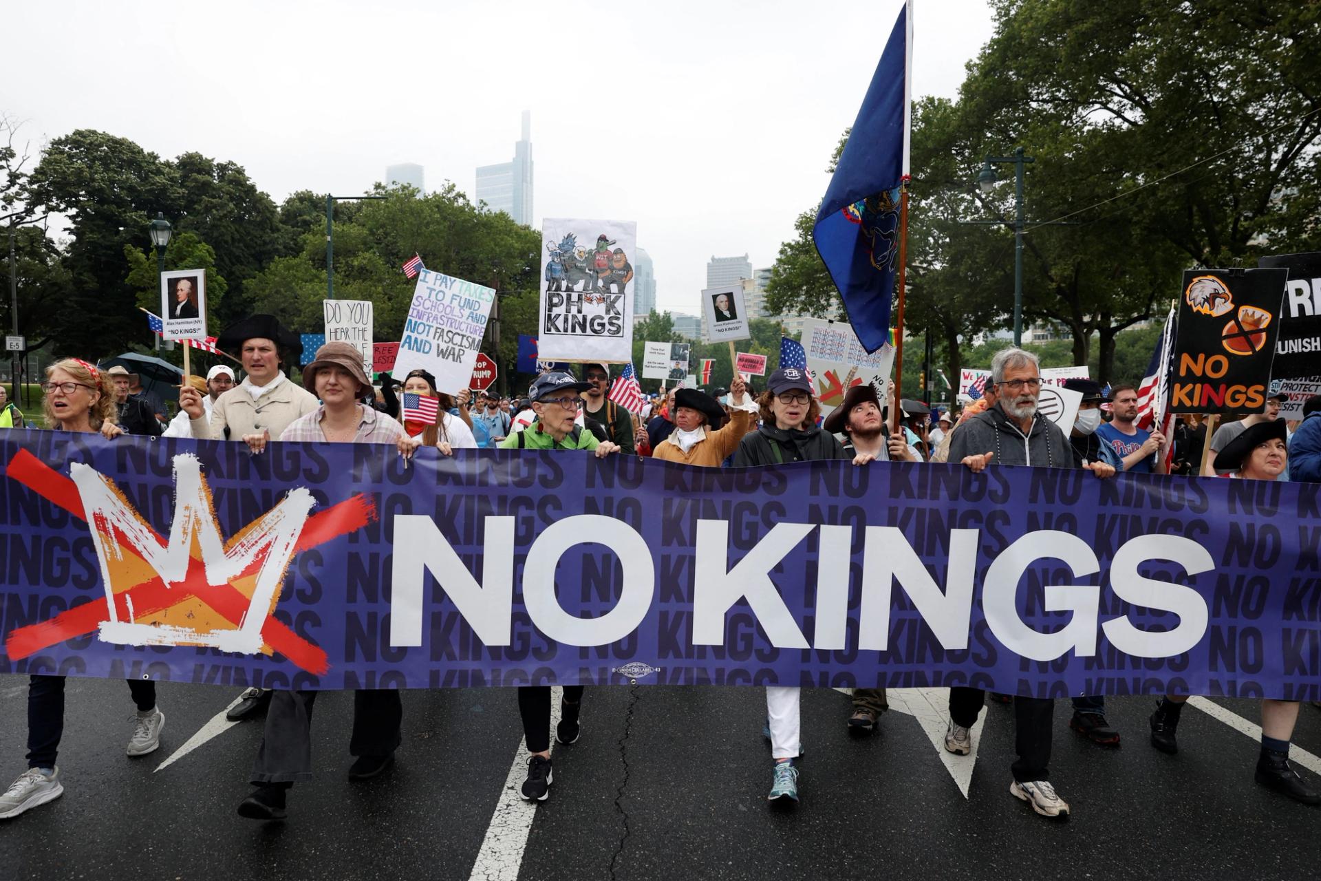 No Kings protesters in Philadelphia
