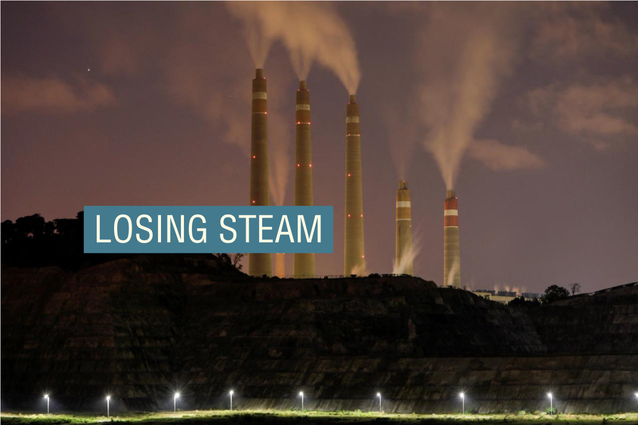 Smoke and steam billows from the coal-fired power plant owned by Indonesia Power, next to an area for Java 9 and 10 Coal-Fired Steam Power Plant Project in Suralaya, Banten province, Indonesia,