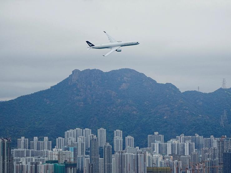 A Cathay Pacific A350 in China.