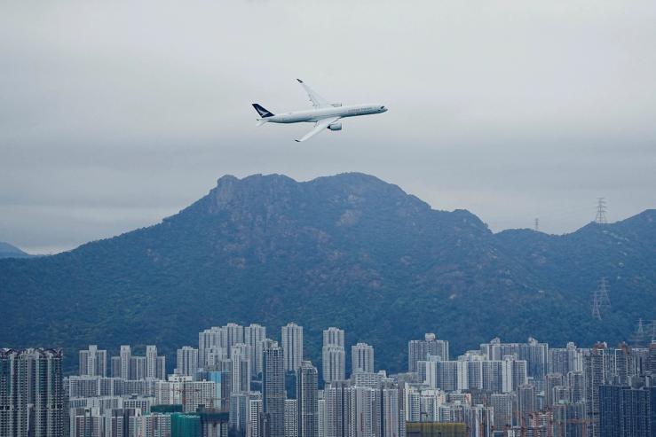 A Cathay Pacific A350 in China.